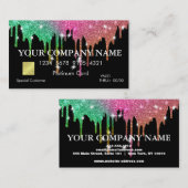 Elegant Gold Glitter Driving Black Credit Kaart Visitekaartje (Voorkant / Achterkant)