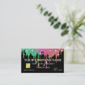 Elegant Gold Glitter Driving Black Credit Kaart Visitekaartje (Staand voorkant)
