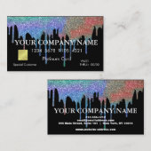 Elegant Gold Glitter Driving Black Credit Kaart Visitekaartje (Voorkant / Achterkant)