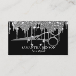Elegant Gold Glitter Driving Hair Stylist Beauty Visitekaartje