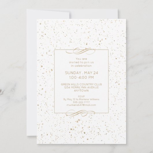 Elegant Gold Glitter Dust Script Afstuderen Kaart (Achterkant)