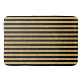 Elegant Gold Glitter en Black Stripe Pattern Badmat (Voorkant)
