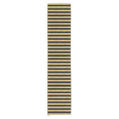 Elegant Gold Glitter en Black Stripe Pattern Korte Tafelloper (Voorkant)