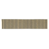 Elegant Gold Glitter en Black Stripe Pattern Korte Tafelloper (Horizontaal)