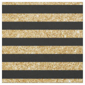 Elegant Gold Glitter en Black Stripe Pattern Stof (Close Up)