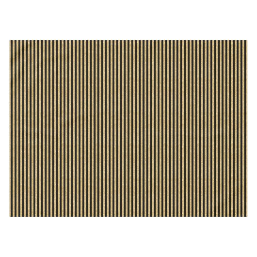Elegant Gold Glitter en Black Stripe Pattern Tafelkleed (Voorkant (Horizontaal))