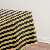 Elegant Gold Glitter en Black Stripe Pattern Tafelkleed (Voorbeeld)