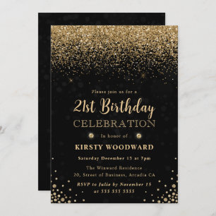 Elegant Gold Glitter en Diamonds 21ste verjaardag Kaart