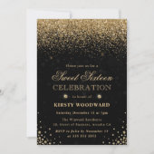 Elegant Gold Glitter en Diamonds Sweet Sixteen Kaart (Voorkant)
