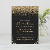 Elegant Gold Glitter en Diamonds Sweet Sixteen Kaart (Staand voorkant)