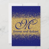 Elegant Gold glitter en Royal Blue Kaart (Voorkant)