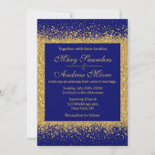 Elegant Gold glitter en Royal Blue Kaart (Achterkant)