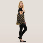 Elegant Gold Glitter Flamingo patroon Monogramed Tote Bag (Op model)