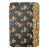 Elegant Gold Glitter Flamingo patroon Sparkle Glam Badmat (Voorkant Verticaal)