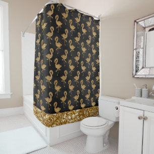 Elegant Gold Glitter Flamingo patroon Sparkle Glam Douchegordijn