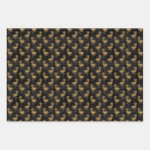 Elegant Gold Glitter Flamingo patroon Sparkle Glam Inpakpapier Vel (Voorkant 3)