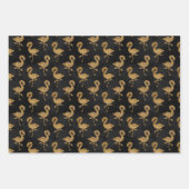 Elegant Gold Glitter Flamingo patroon Sparkle Glam Inpakpapier Vel (Voorkant 2)