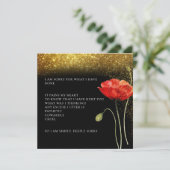 Elegant Gold Glitter Floral Het spijt me Kaart van (Staand voorkant)