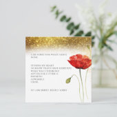 Elegant Gold Glitter Floral Het spijt me Kaart van (Staand voorkant)