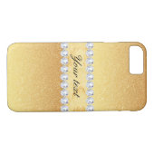 Elegant Gold Glitter Foil en Diamonds Case-Mate iPhone Case (Achterkant (Horizontaal))