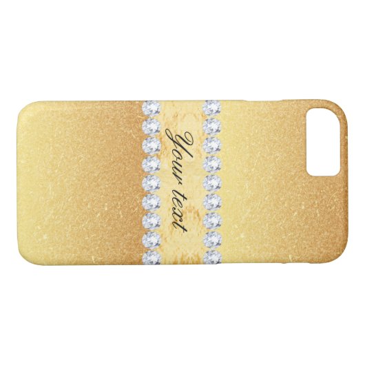 Elegant Gold Glitter Foil en Diamonds Case-Mate iPhone Case (Achterkant (Horizontaal))