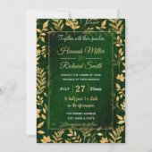 Elegant Gold Glitter Foliage Forest Green Design Kaart (Voorkant)