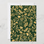 Elegant Gold Glitter Foliage Forest Green Design Kaart (Achterkant)