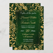 Elegant Gold Glitter Foliage Forest Green Design Kaart (Voorkant / Achterkant)
