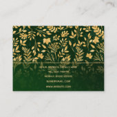 Elegant Gold Glitter Foliage Forest Green Design Visitekaartje (Achterkant)