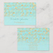 Elegant Gold Glitter Foliage Light Mint Design Visitekaartje (Voorkant / Achterkant)
