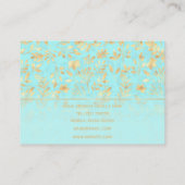 Elegant Gold Glitter Foliage Light Mint Design Visitekaartje (Achterkant)