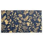 Elegant Gold Glitter Foliage Navy-Blue Design Kussensloop (Voorkant-Rechts)