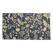 Elegant Gold Glitter Foliage Navy-Blue Design Kussensloop (Achterkant-Links)