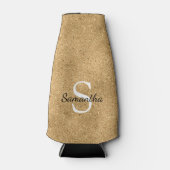 Elegant Gold Glitter Folie Sparkle Monogram Flesjeskoeler (Voorkant)