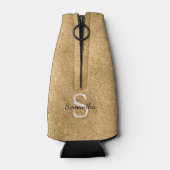 Elegant Gold Glitter Folie Sparkle Monogram Flesjeskoeler (Achterkant)