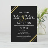 Elegant Gold Glitter Future Mr. en mevrouw Verlovi Kaart (Staand voorkant)