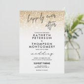 Elegant Gold Glitter, gelukkig altijd na het huwel Kaart (Staand voorkant)