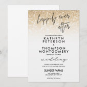 Elegant Gold Glitter, gelukkig altijd na het huwel Kaart (Voorkant / Achterkant)