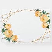 Elegant Gold Glitter Geo Oranje Floral Wedding Gastenboek (Achterkant)