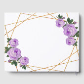 Elegant Gold Glitter Geo Paarse Floral Wedding Gastenboek (Achterkant)