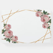 Elegant Gold Glitter Geo Pink Floral Wedding Gastenboek (Achterkant)