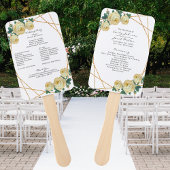 Elegant Gold Glitter Geo Yellow Floral Wed Program Handwaaier