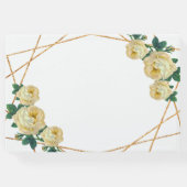 Elegant Gold Glitter Geo Yellow Floral Wedding Gastenboek (Achterkant)