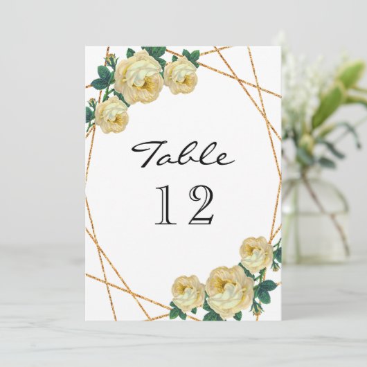 Elegant Gold Glitter Geo Yellow Florence Aankondiging (Staand voorkant)