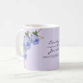 Elegant Gold Glitter Geometric Blue Floral Wed Koffiemok (Voorkant links)