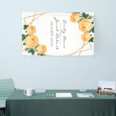 Elegant Gold Glitter Geometric Oranje Floral Spandoek (Beurs)