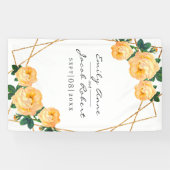 Elegant Gold Glitter Geometric Oranje Floral Spandoek (Horizontaal)