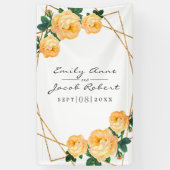Elegant Gold Glitter Geometric Oranje Floral Spandoek (Verticaal)