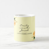 Elegant Gold Glitter Geometric Oranje Floral Wed Koffiemok (Center)