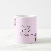 Elegant Gold Glitter Geometric Paars Floral Wed Koffiemok (Center)